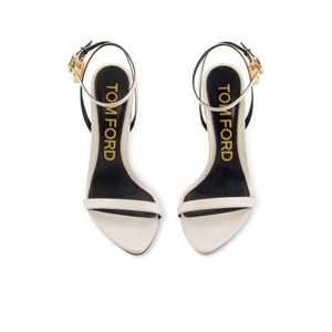 Tom Ford SHINY LEATHER PADLOCK POINTY NAKED SANDAL